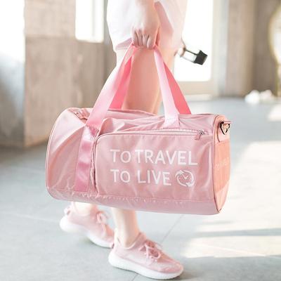 Polyester Ladies Sports Gym Bags Fitness Outdoor Travel Handbag With Shoes Compartment