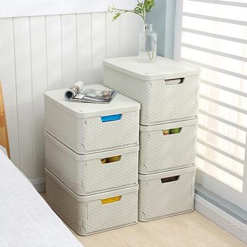 Home Storage Box Bedroom Pp Plastic Folding Organizer Stackable Storage Box With Lid