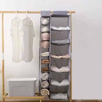 Hanging Wardrobe Storage Bag Multi-layer Bra Underwear Linen Home  Storage Organizer